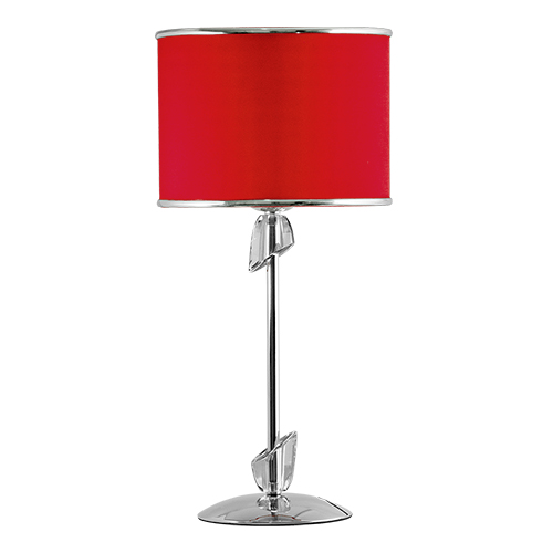 VELADOR CROMO E27 C/DET.DE VIDRIO C/PANTY.ROJA V75-R