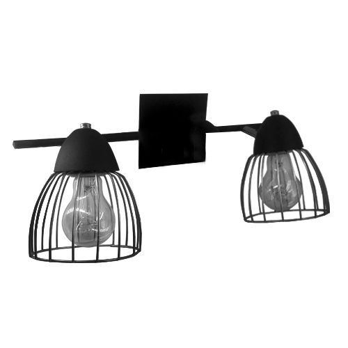 Aplique barra jaula 2 luces negra