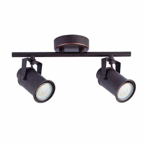 Aplique 2 luces GU10 con barral negro