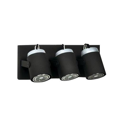 SPOT 3 LUCES GU10 NEGRO 173/3 NGO.