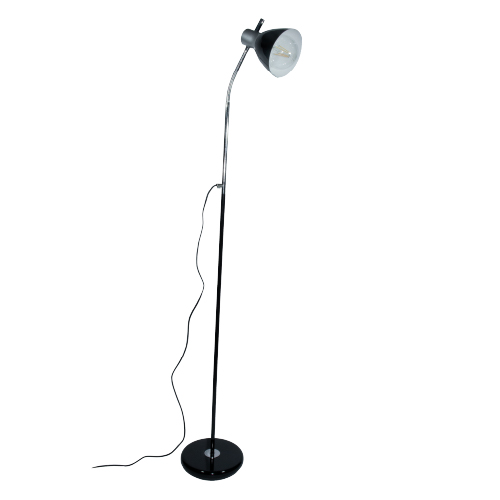 Lámpara de pie con flexible negra