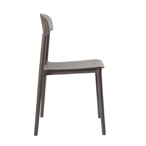 SILLA  ASIENTO Y ESTRUCTURA DE PP APILABLE DISEÑO MODERNO TAUPE
