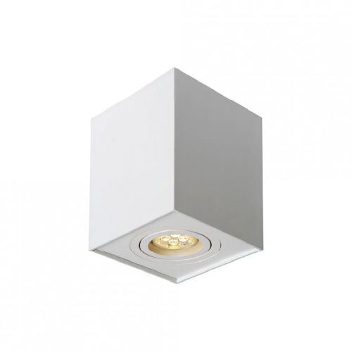Plafón aluminio orientable 1 luz GU10 9,6x9,6x12,5cm blanco