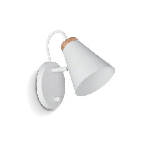 APLIQUE CON INTERRUPTOR 1 LUZ  E27 BLANCO