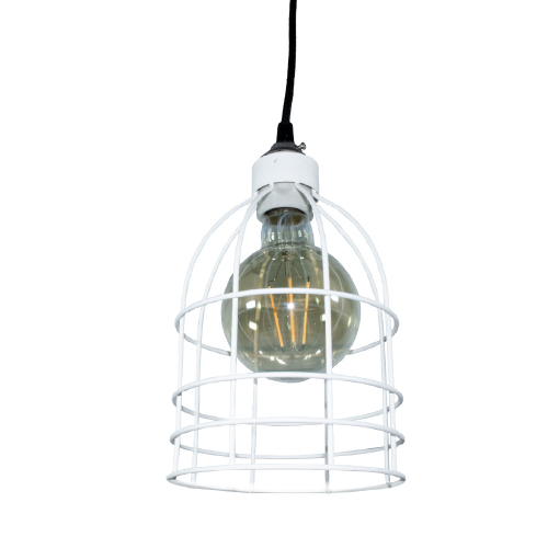 Colgante de alambre de 15x30cm E27 blanco