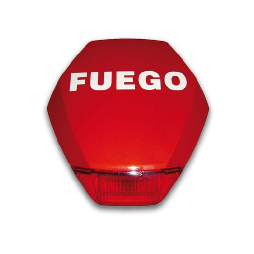 SIRENA OPTICA CON FLASH 12/24V 2W PARA INCENDIO ROJA KOMTTECH