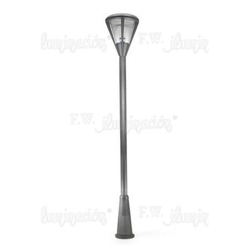 Farola alum. polic. facetado E27/E40 c/columna "R" negra