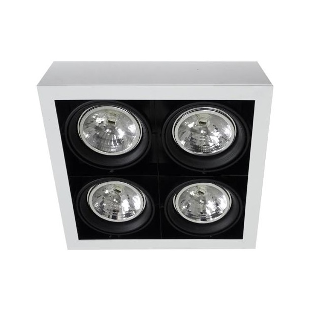 PLAFON CUAD.4 X AR111 PLATIL 30/4-PC