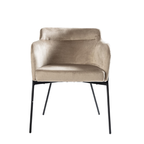 SILLA DE PANA BEIGE ESTRUCTURA DE METAL NEGRO MATE