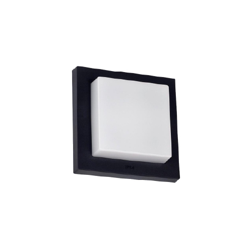 Aplique Tokio de policarbonato de 12W 3000K IP54 negro