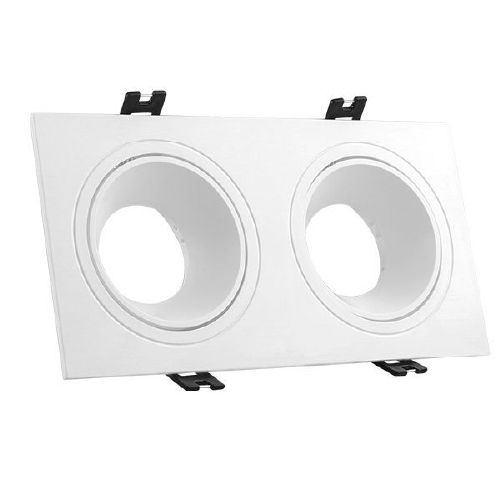 Spot  ona2 embutir 2xGU10 dicro plástico c/mov 22x11x3,4cm blanco