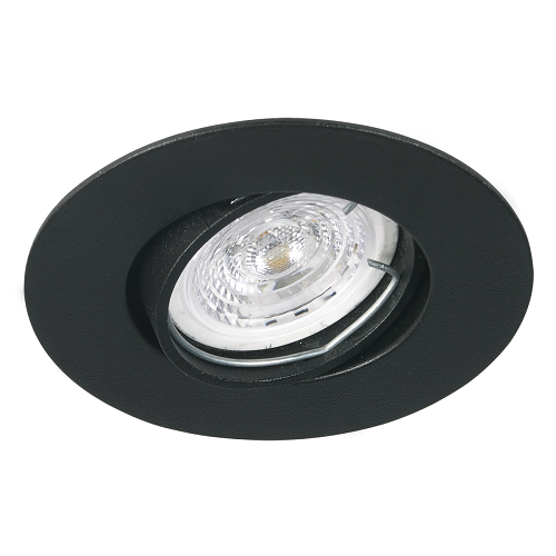 Embutido redondo dicroica GU10 sin zócalo pvc negro