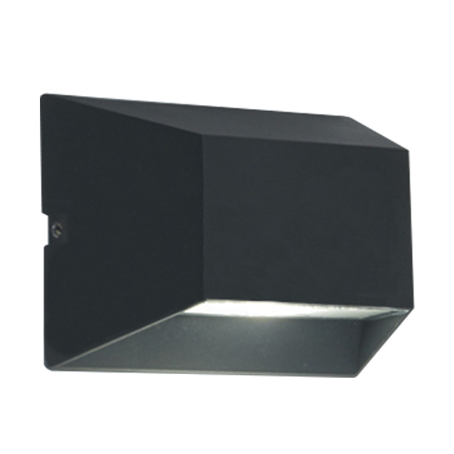 Aplique de LED 6w luz cálida de aluminio para exterior unidireccional modelo Trebol negro
