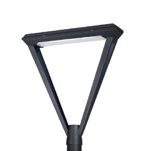 Cabezal triangular aluminio 2x e27 negra