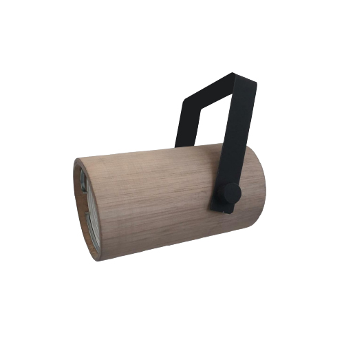 CABEZAL ZOCALO GU10 MADERA LENGA C/SOPORTE NEGRO