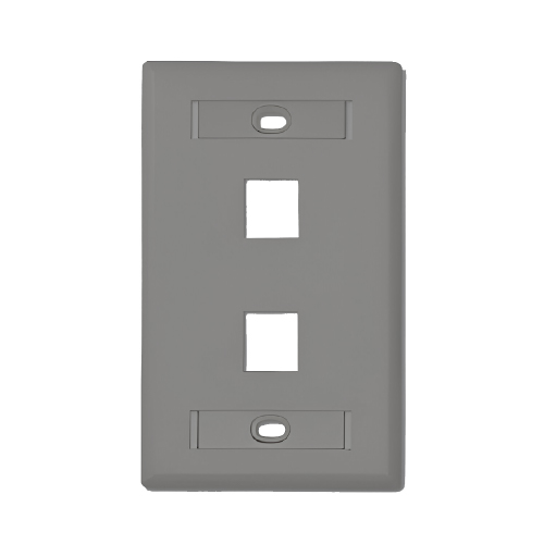 FACEPLATE CARGADO 2P GRIS (CAT5E) (T568 A)