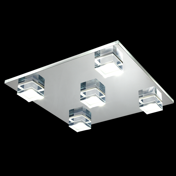 PLAFON ACERO LED 5 COB 50W LUZ  CALIDA 800/5-P