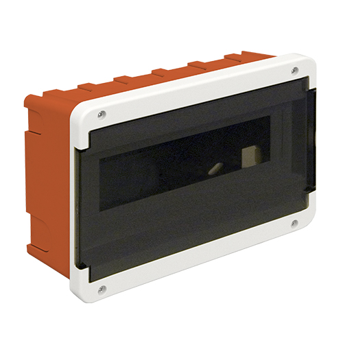 Caja din de embutir 8/12 bocas con puerta