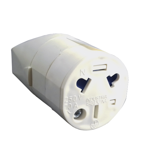 Ficha hembra salida Longitudinal 10A Marfil