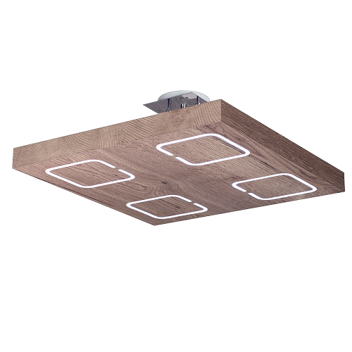 Plafon simil madera 4 led cuadrado 28w 4000K