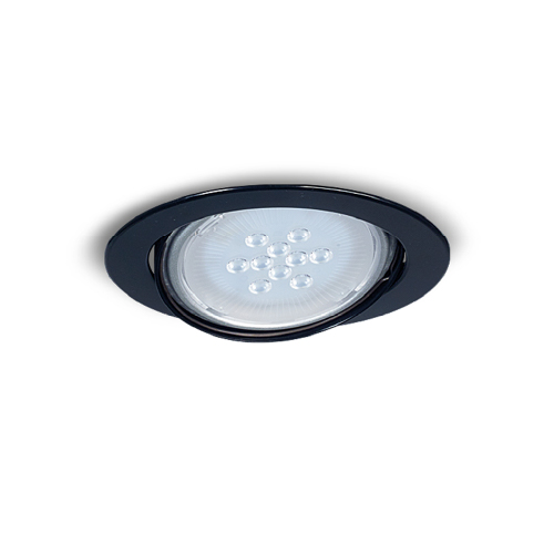 Spot de embutir móvil de policarbonato para AR111 negro 16cm