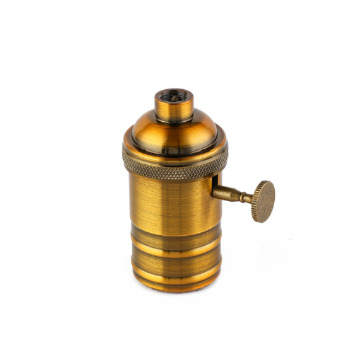 PORTALAMPARA  ALUMINIO E27 VINTAJE CON PERILLA BRONCE BRILL.