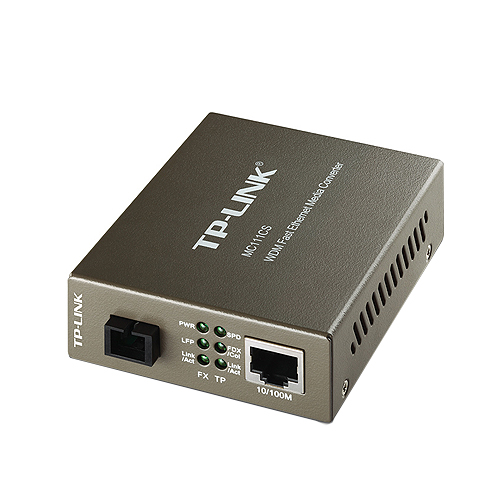 Media converter 10/100mbps single mode