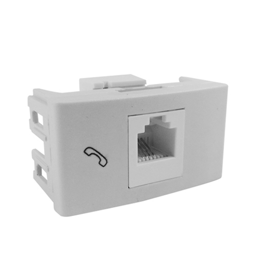 Toma telefónico RJ11 blanco