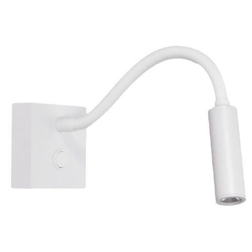 Aplique flexible led 3W con interruptor blanco