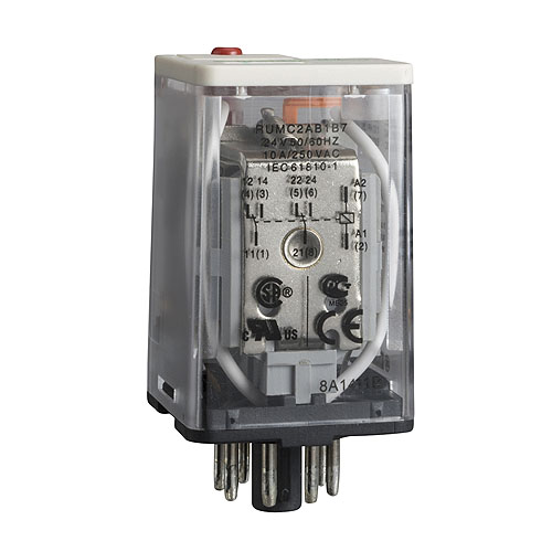 RELE EXTRAIBLE UNIV. 2NAC 10A BOB. 24VCA S/LED