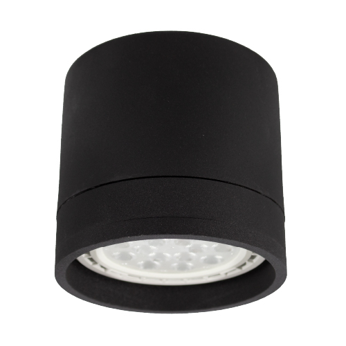 Plafón corto para AR111 Tuba negro texturado