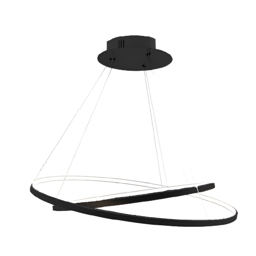 COLGANTE SATURNO  DIAM 60/80CM 3000K 86W 7600lm 220V NEGRO