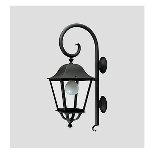 Farol c/mensula vidrio sat grande negro