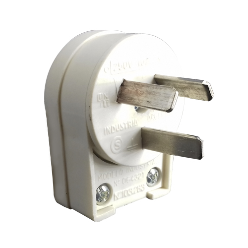 Ficha bipolar toma tierra c/pre.bornera giratoria marfil