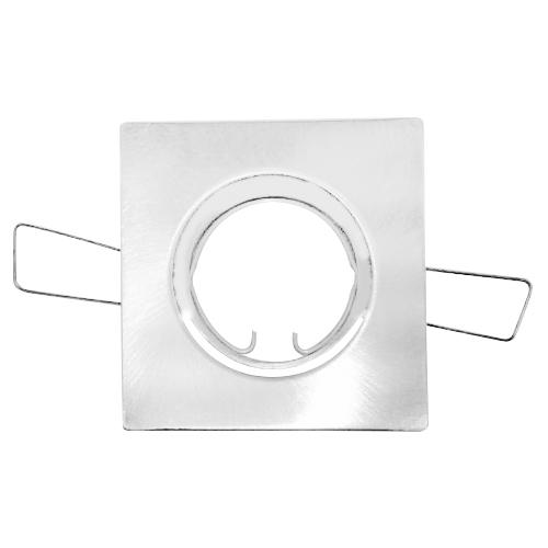 Embutido dicroica móvil GU10 cuadrado sin zócalo aluminio blanco 10x10cm