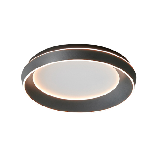 Plafón circular de aluminio negro con luz bidireccional 40cm 60W