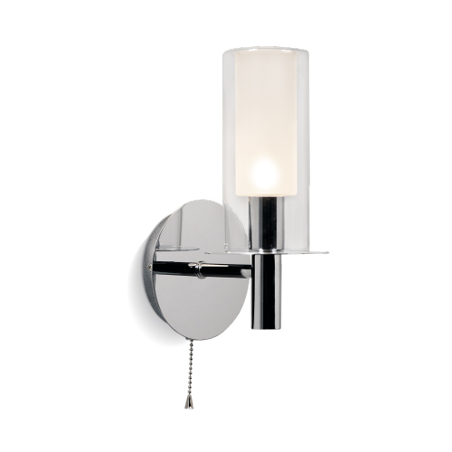 Aplique para G9 con dobre tulipa de vidrio diámetro 10 cm cromo