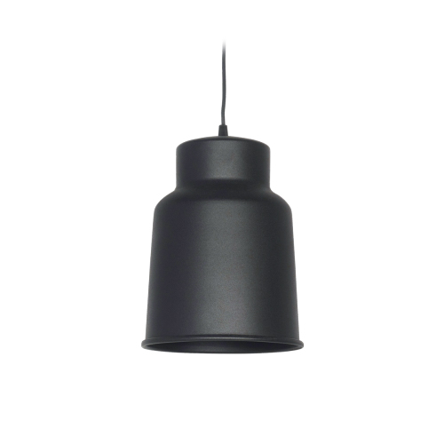 Colgante 1 luz E27 grande de aluminio diámetro 21 cm altura 28cm negro