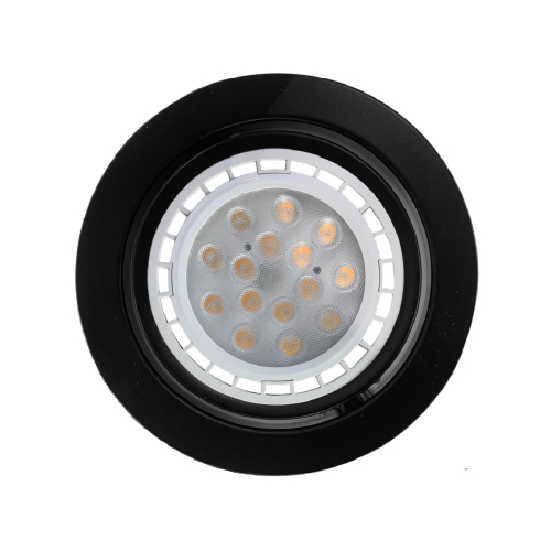 Spot embutir para ar111 movil redondo negro