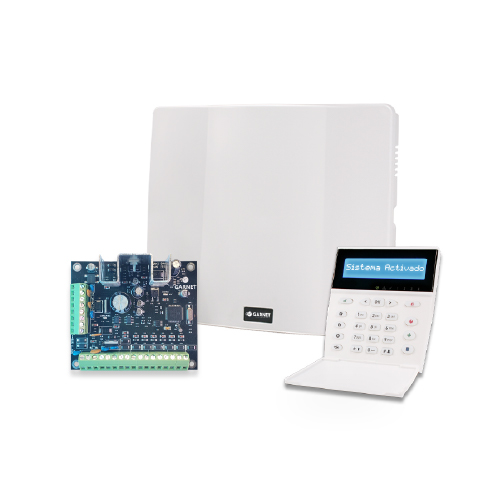 KIT ALARMA GARNET PC-732G + TECLADO G-LCD732 + TRAFO + GABINETE PVC