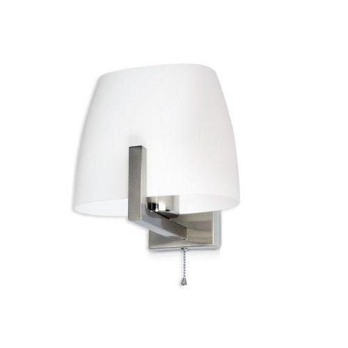 Aplique pared c/tul. vidrio opal c/interruptor E27