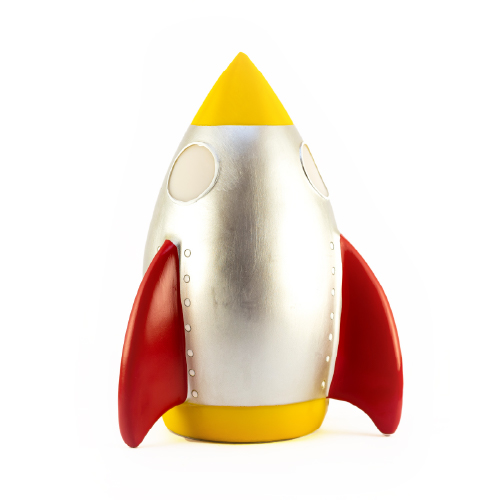 Velador nave gris poliserina con adaptador de USB a 220 16x16x21,5cm