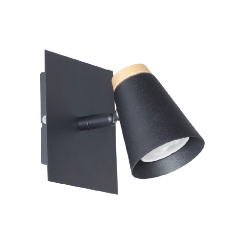 Aplique 1 luz GU10 base 12x12cm negro