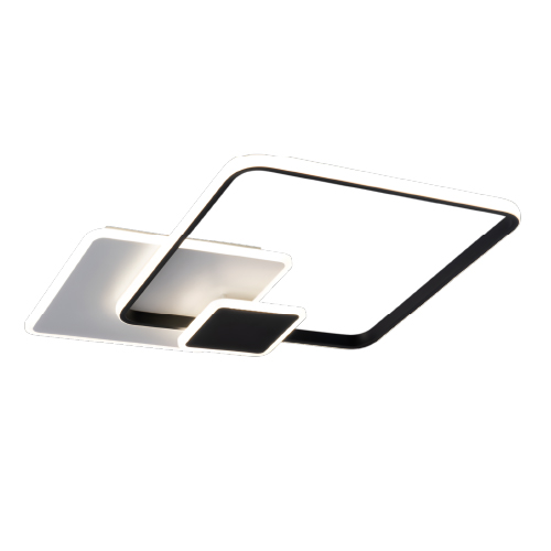 PLAFON LED 42W 3 CUADRADOS SATINADO Y NEGRO