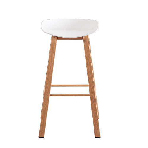 BANQUETA PP CON PATAS SIMIL MADERA RESPALDO U BLANCO