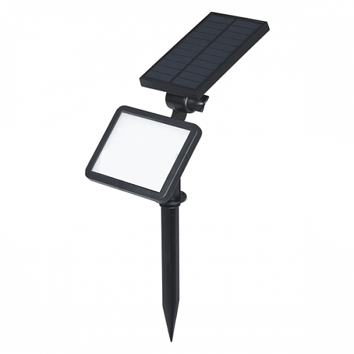 Estaca de LED 4.5w luz fría para exterior con panel solar y sensor, color negra modelo Piper