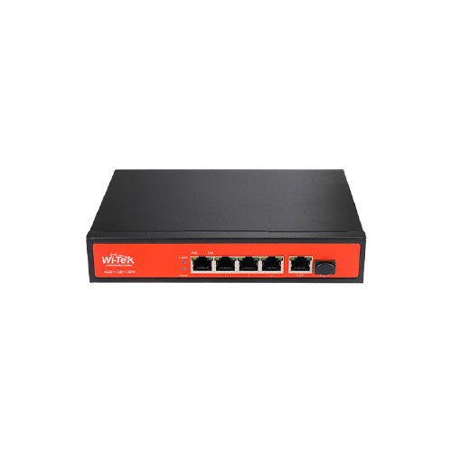 SWITCH 6 PUERTOS GIGABIT CON 4 PoE 48V + 1 SFP