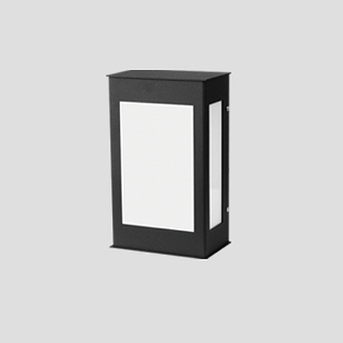 Medio farol de aluminio y policarbonato E27 negro
