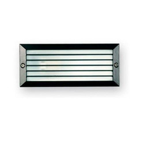 EMBUTIDO ALUM.RECTANGULAR C/REJA E27 NEGRA INTRO I