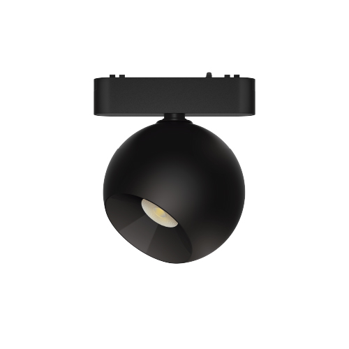 Aplique esférico focal negro p/ riel magnet skyline 12W 2700K 24 grados